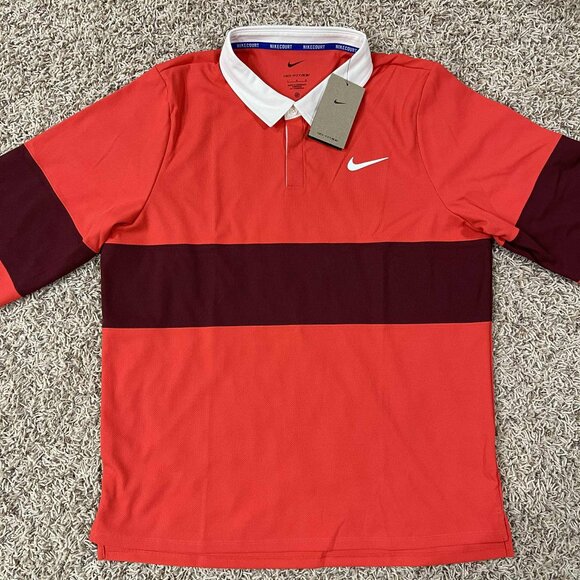 Nike Court Slam Dri-FIT ADV Slam Long Sleeve Tennis Polo IB8141-696, Men's Large - Picture 4 of 13